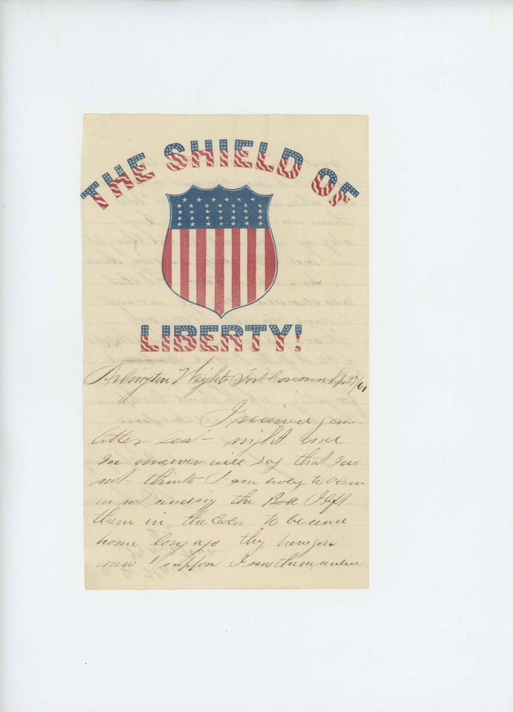 Miniature of A.D. Harlow writes regarding the regimental band
