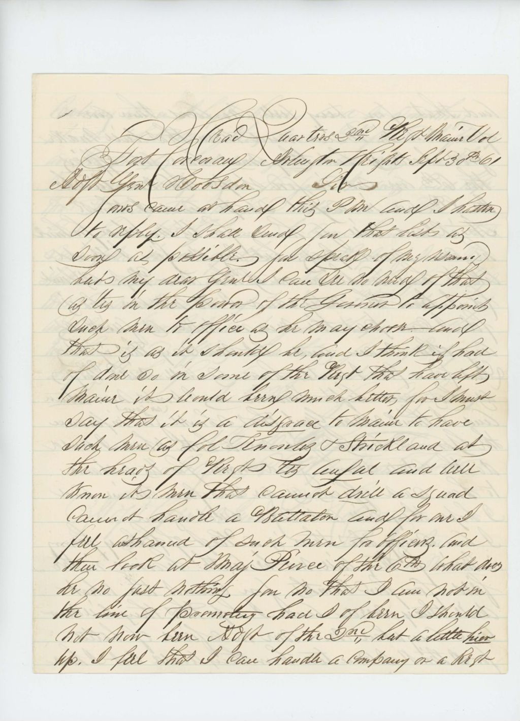 Miniature of Adjutant John E. Reynolds submits a report to Adjutant General John L. Hodsdon