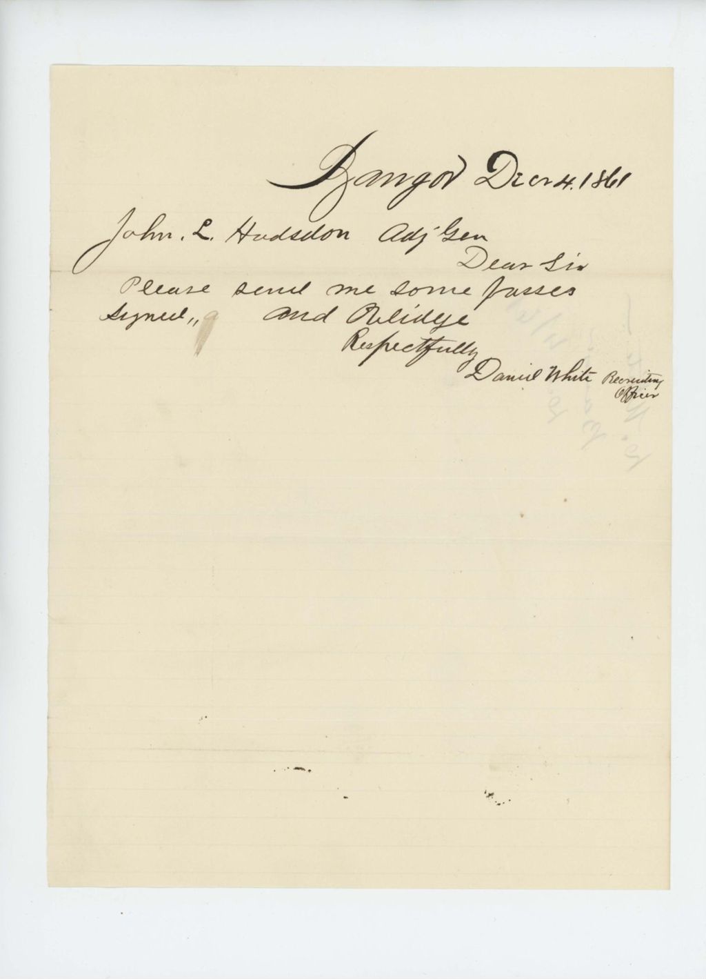 Miniature of Daniel White requests passes