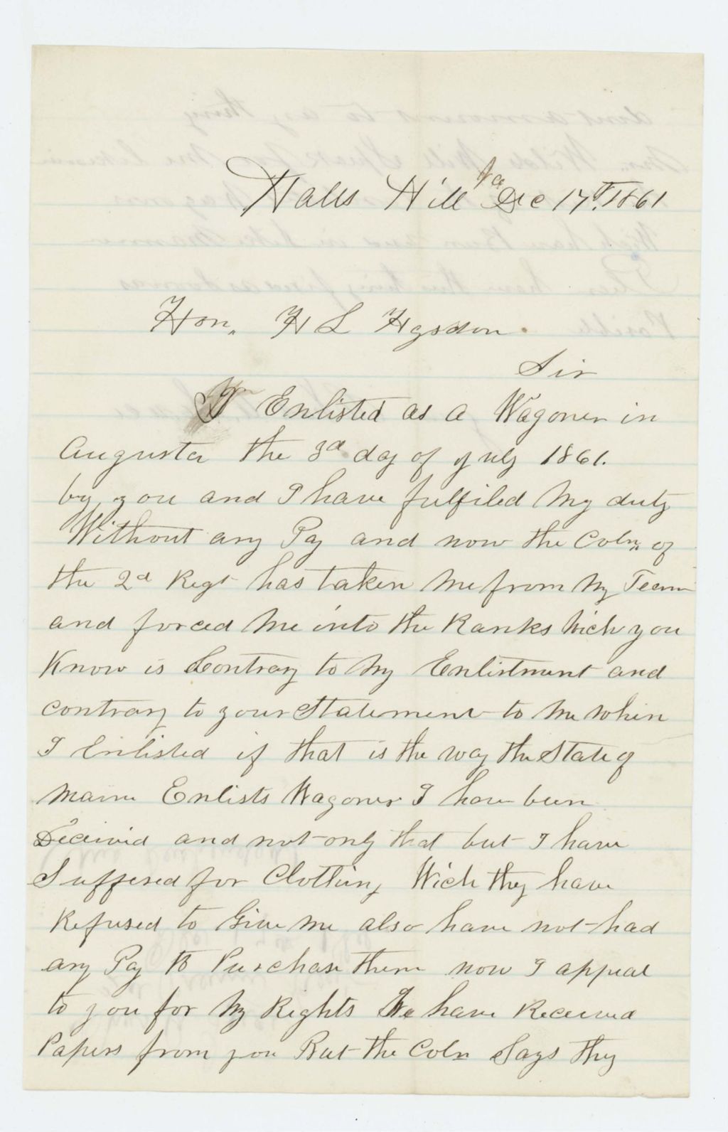 Miniature of Charles Luce protests working without pay and removal of his team