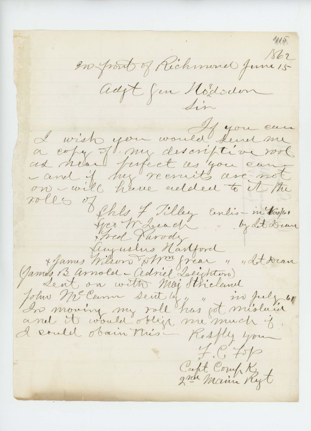 Miniature of Captain Fernando Foss requests updated descriptive rolls