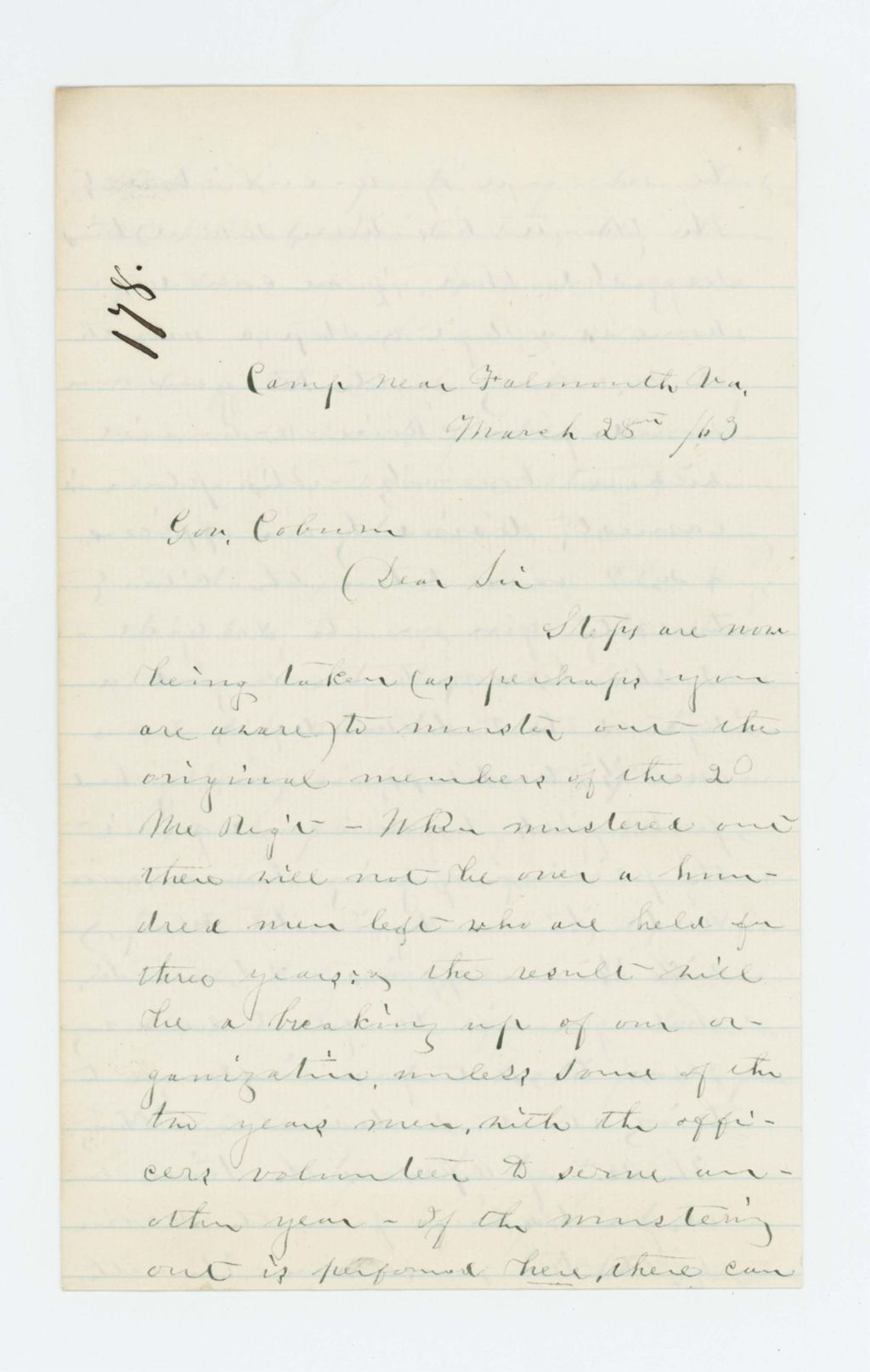 Miniature of Chaplain A. Bates writes about the muster out and return of the regiment