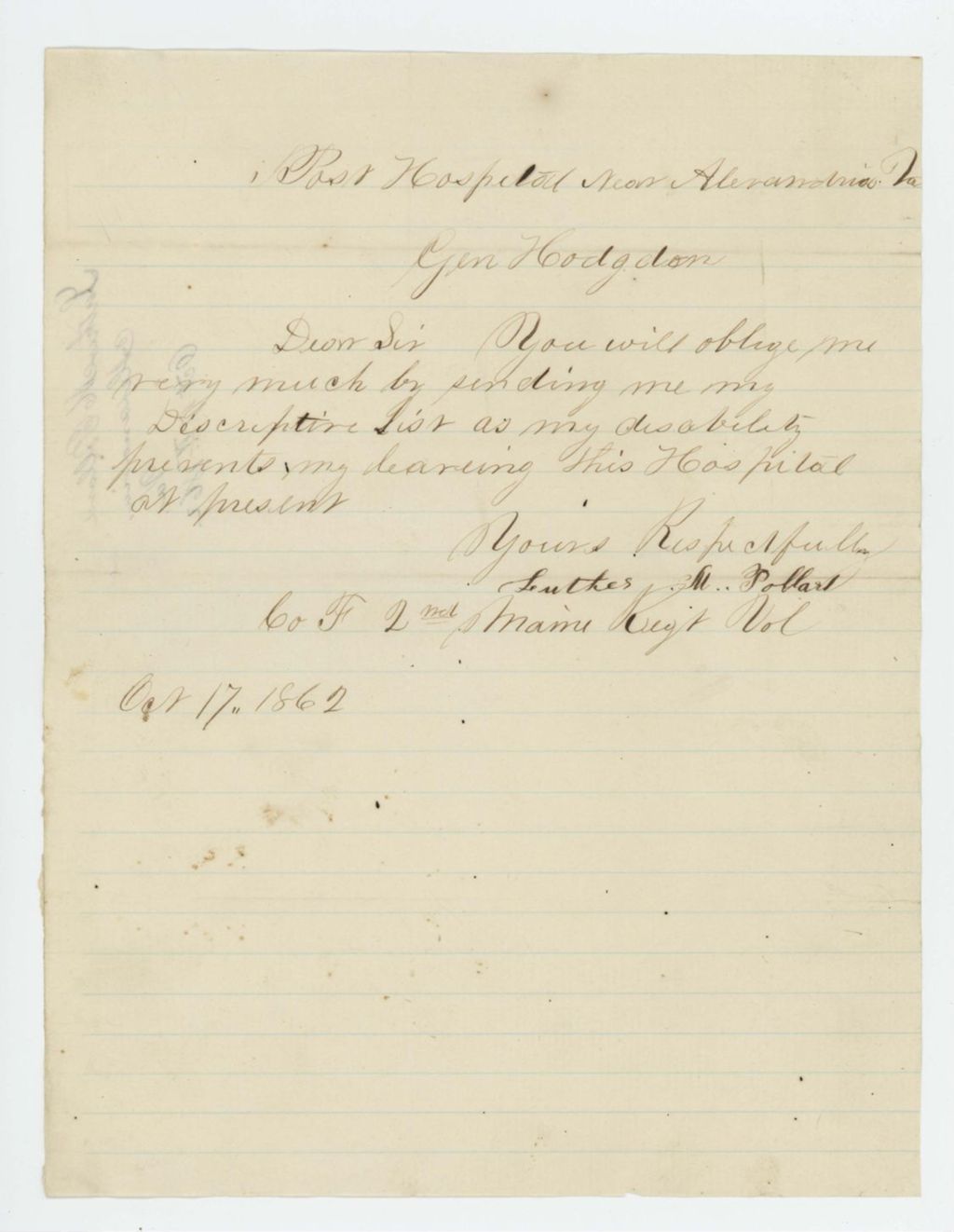 Miniature of Lieutenant Colonel Varney acknowledges receipt of annual reports