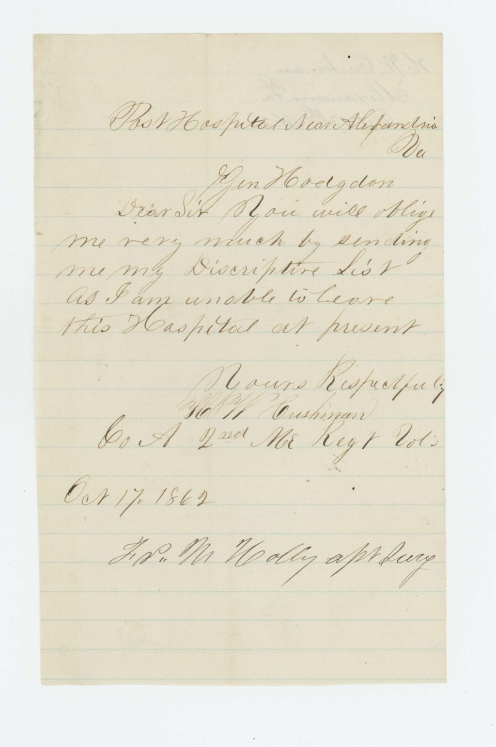 Miniature of A.M. Roberts writes in reference to his son