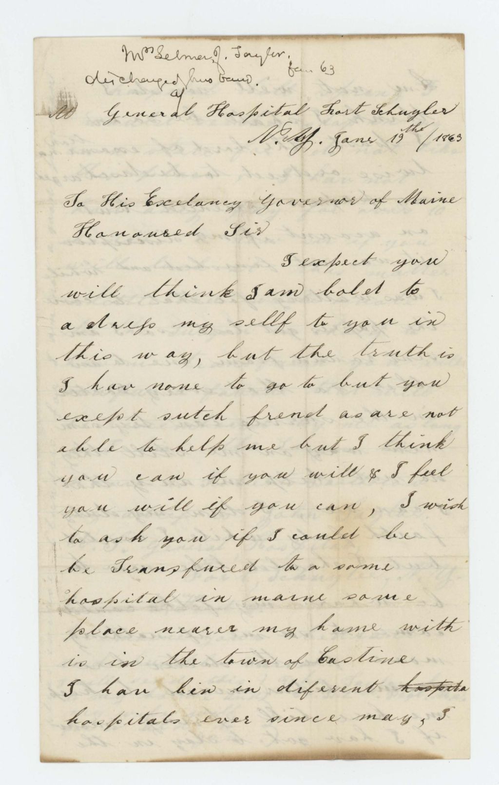 Miniature of Letters from Selma and John Taylor, requesting his discharge for illness