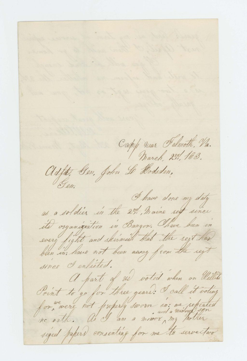 Miniature of L.W. Atkins inquires about his term of service
