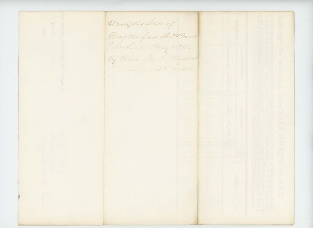 Miniature of Descriptive list of deserters from the regiment