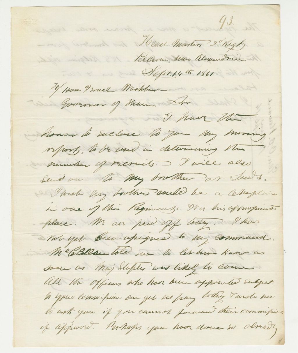 Miniature of Brigadier General Howard forwards his morning report