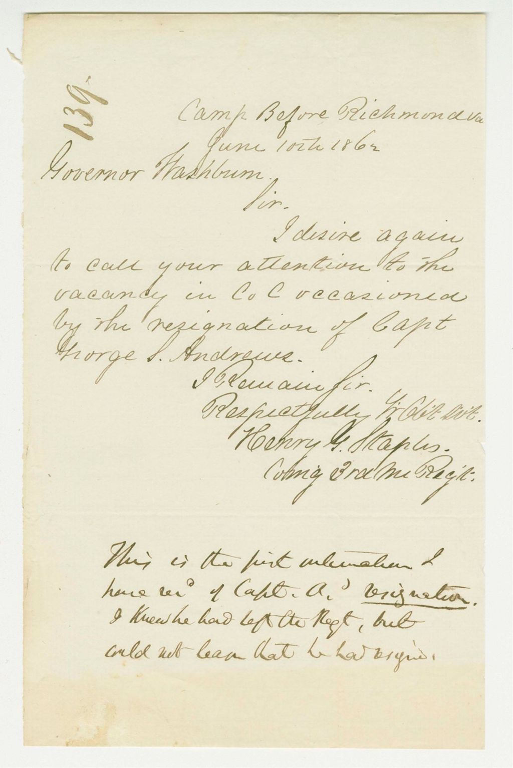 Miniature of Joseph Morgan requests his state bounty of $22