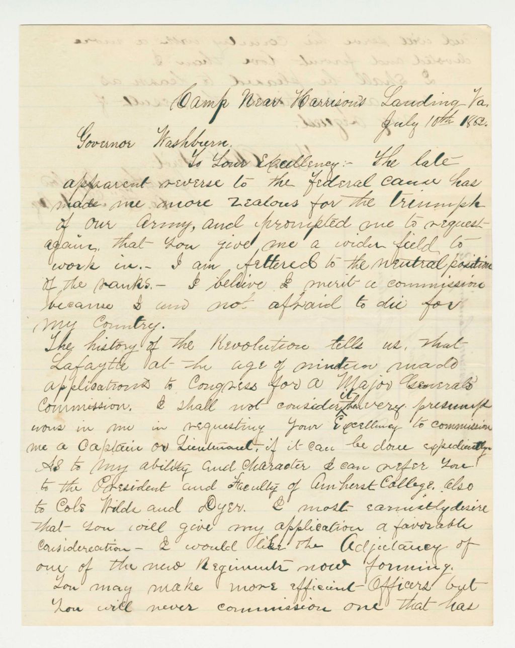 Miniature of Jonathan Bigelow of Company G requests a promotion above the ranks