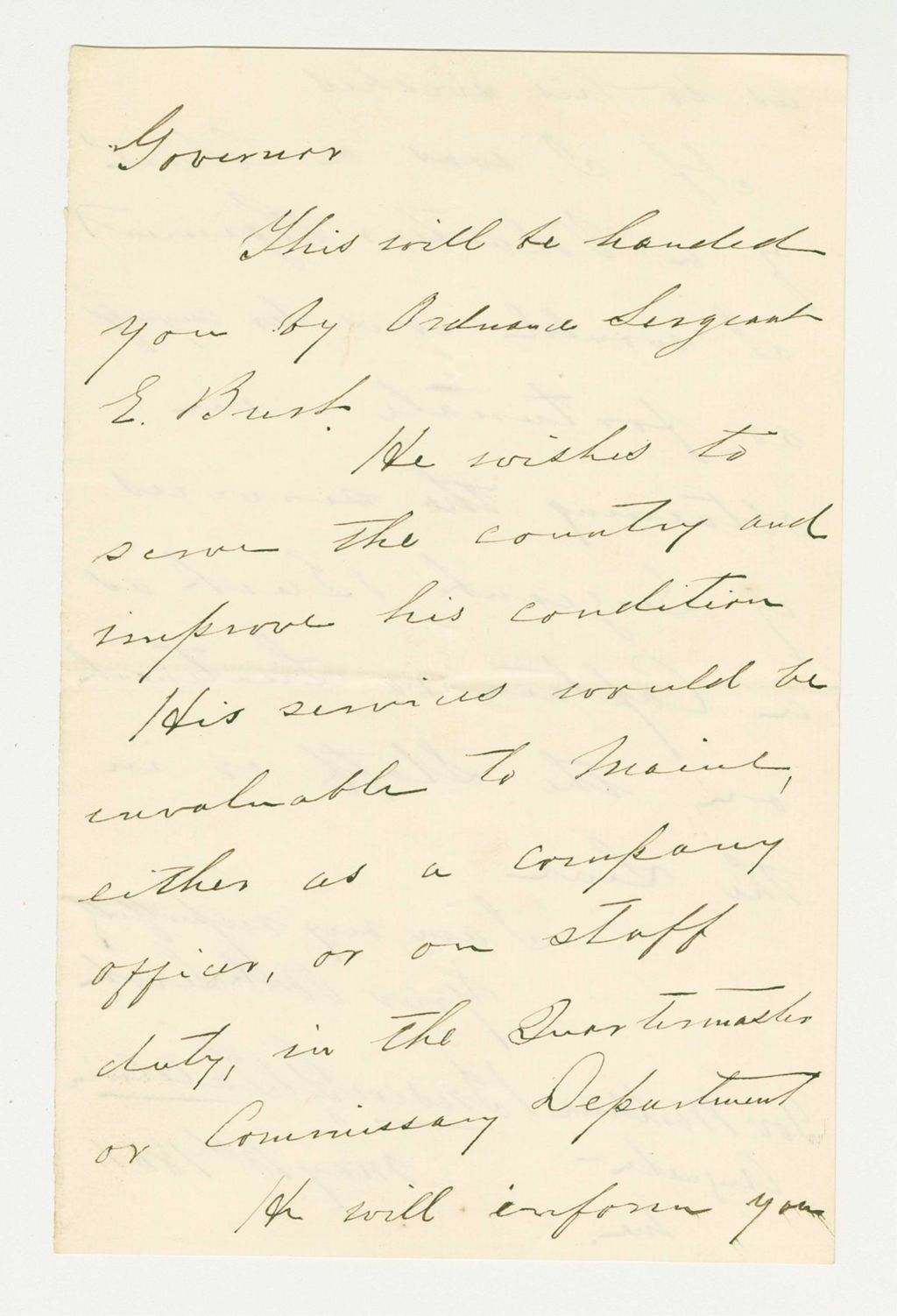 Miniature of Briscoe G. Baldwin recommends Edwin Burt for a promotion