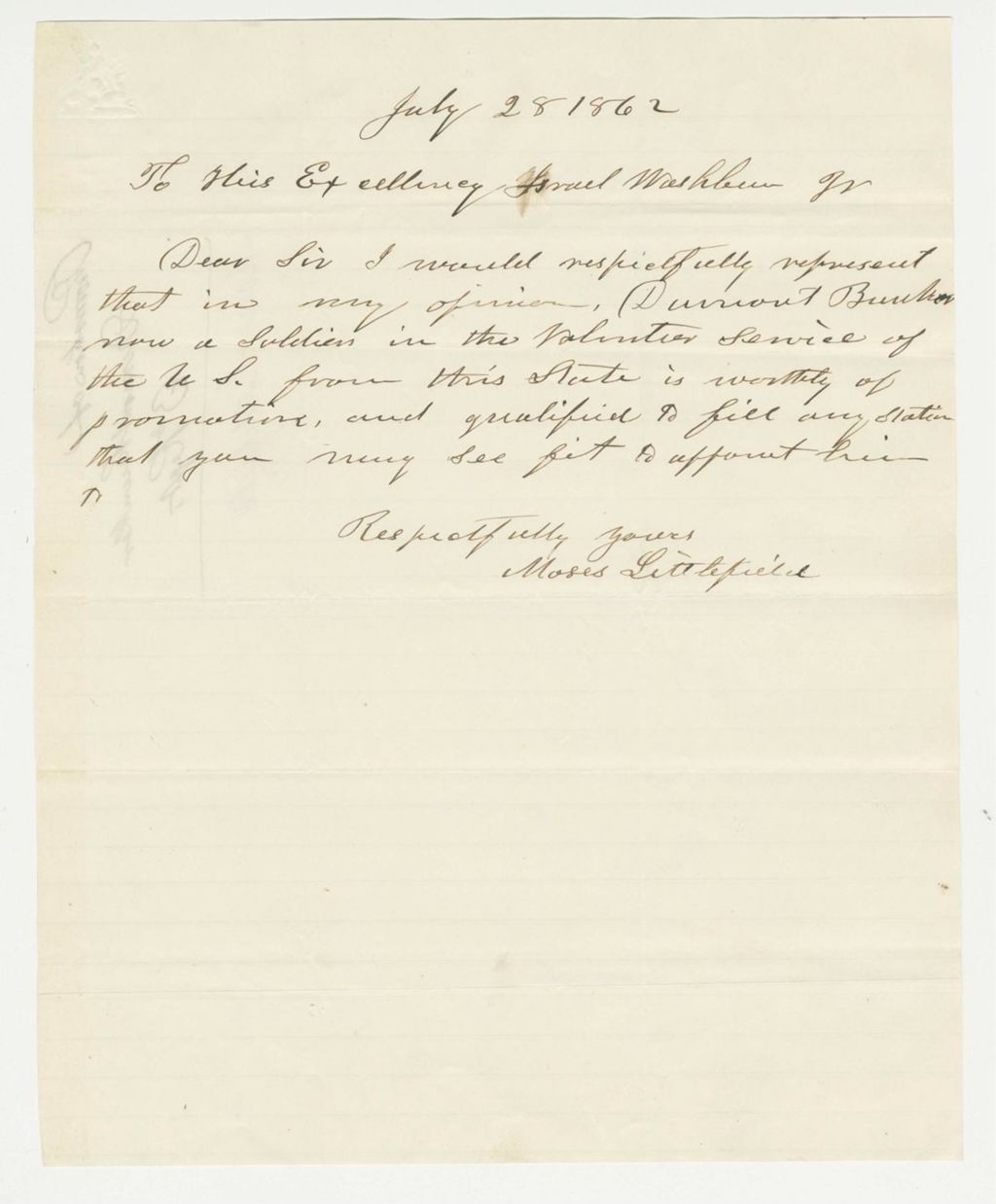Miniature of Moses Littlefield recommends Dumont Bunker for promotion