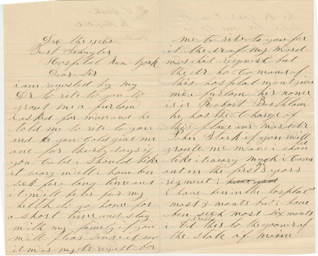 Miniature of D.L. Irish requests a furlough