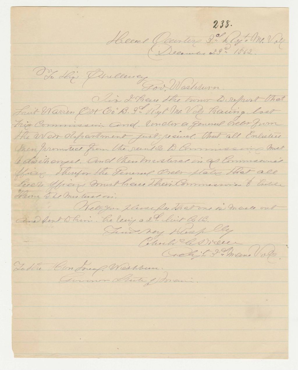 Miniature of Report from the Adjutant of the regiment