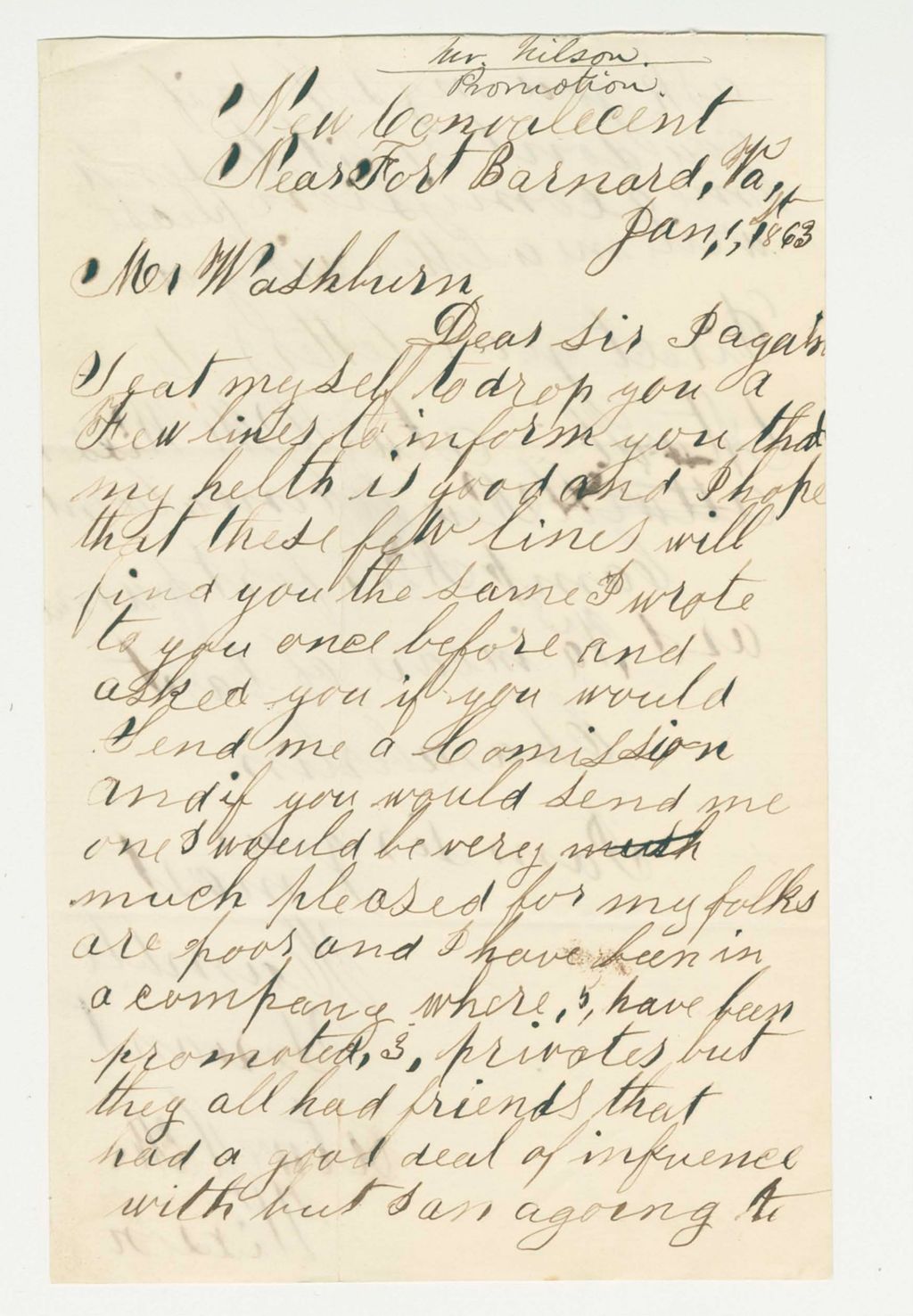 Miniature of Atwell Wixson requests a commission