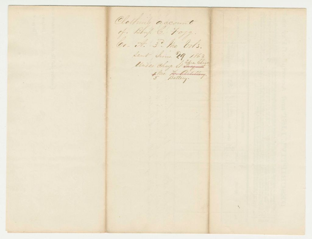 Miniature of Clothing account of Benjamin Fogg of Company A