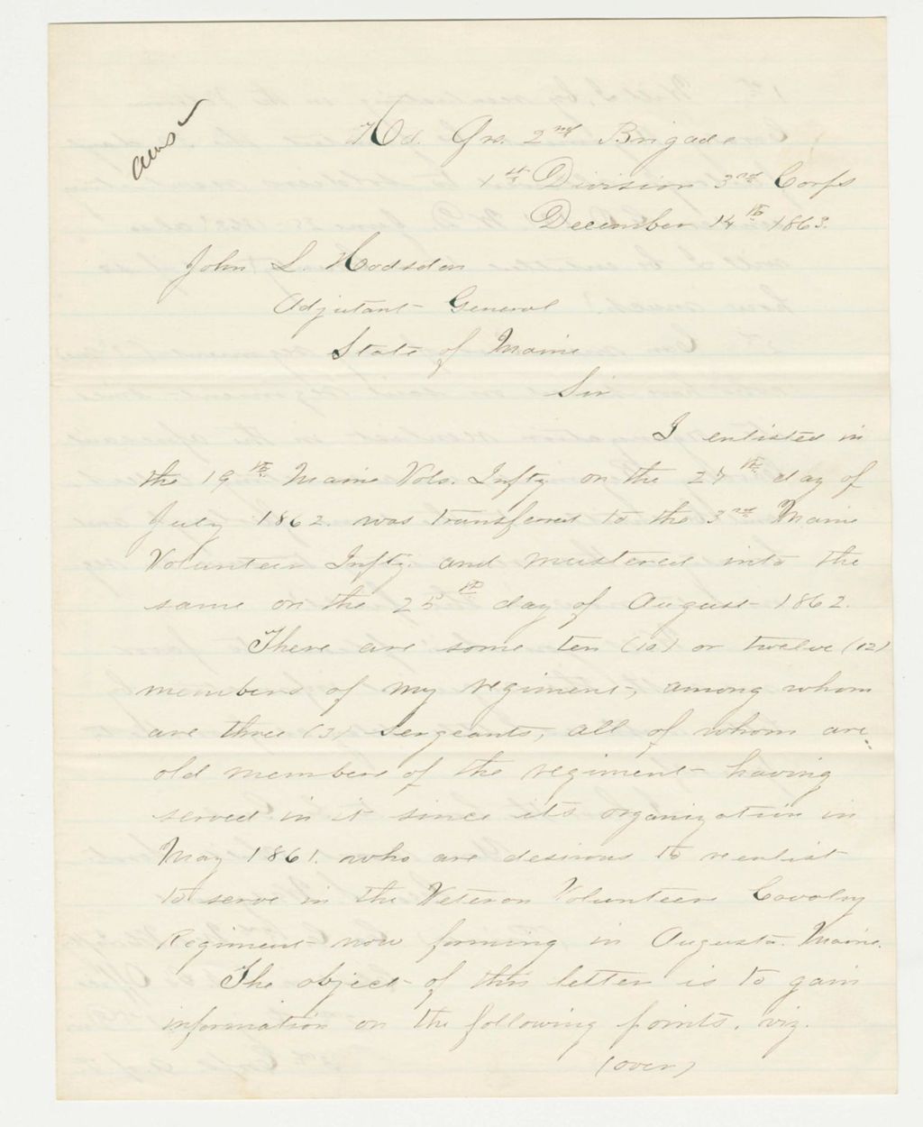 Miniature of George S. Wedgwood inquires about promotion