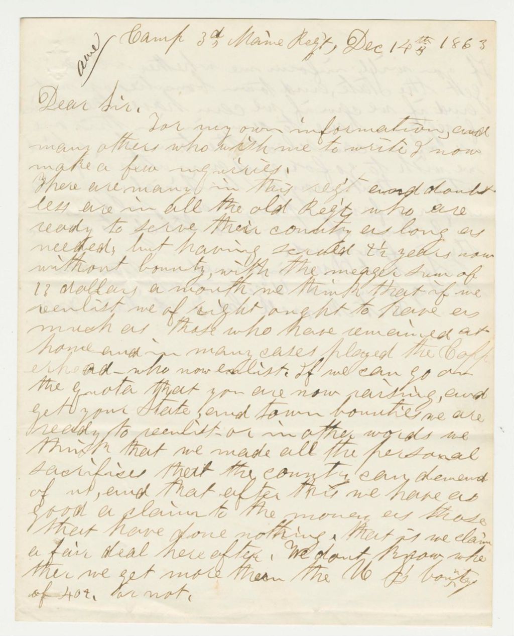 Miniature of Charles N. Maxwell inquires about bounty payment