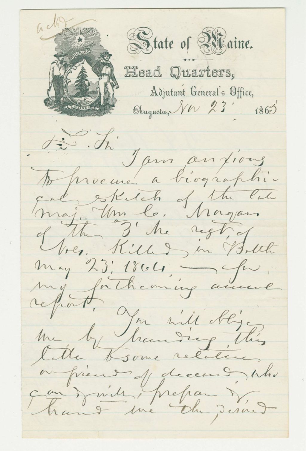 Miniature of John Hodsdon requests a biographical sketch of Major William Morgan