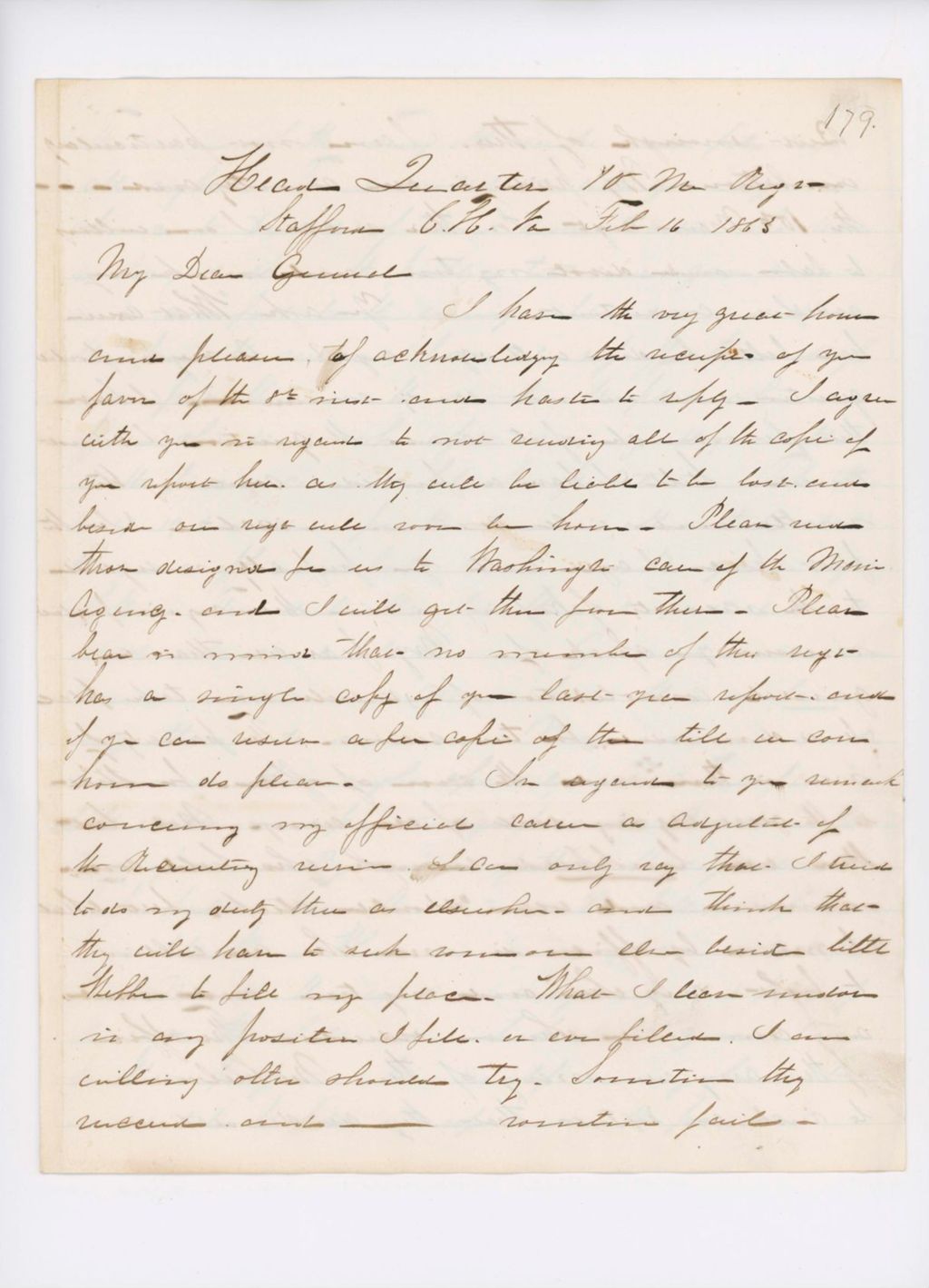Miniature of Newmarch Letter to Hodsdon Regarding Bradbury, January 20, 1863