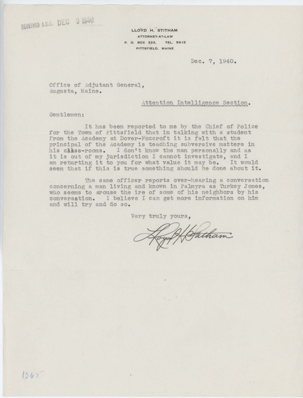 Miniature of Stitham_Lloyd_07_December_1940