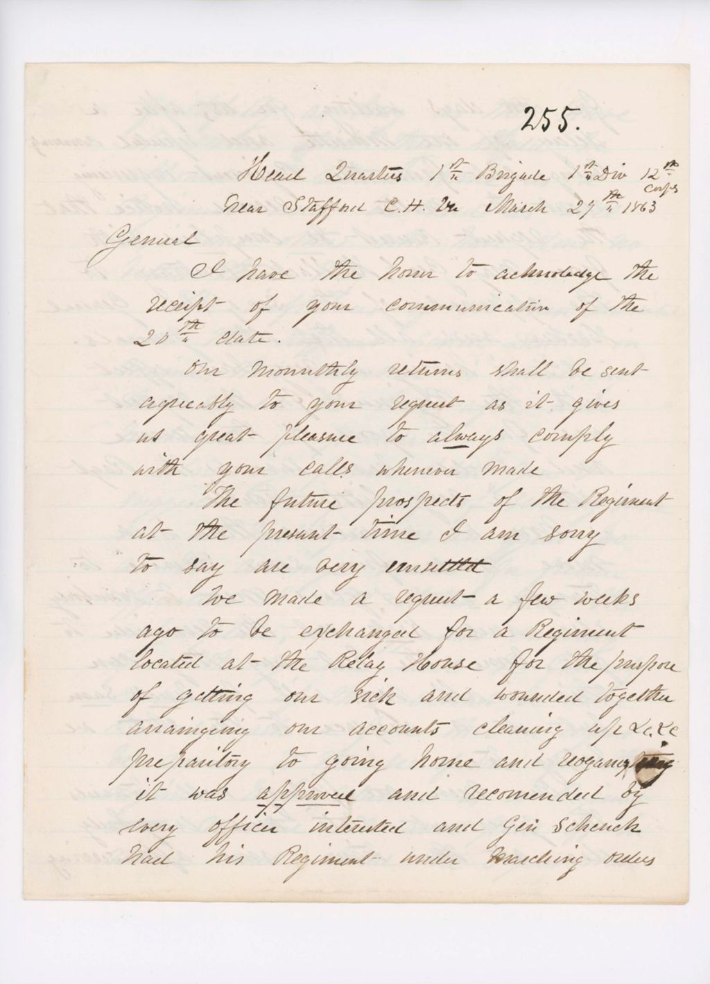 Miniature of Binney Letter to Hodsdon Regarding his Case, March 19, 1863