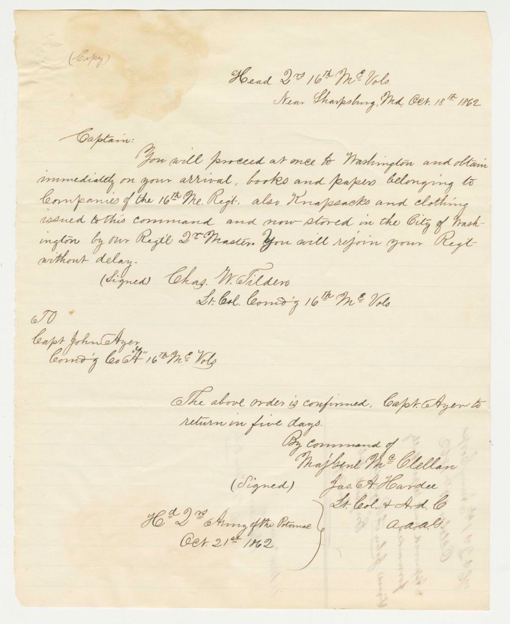 Miniature of John Morrell requests instructions for Burnham Morrell to apply for town bounty