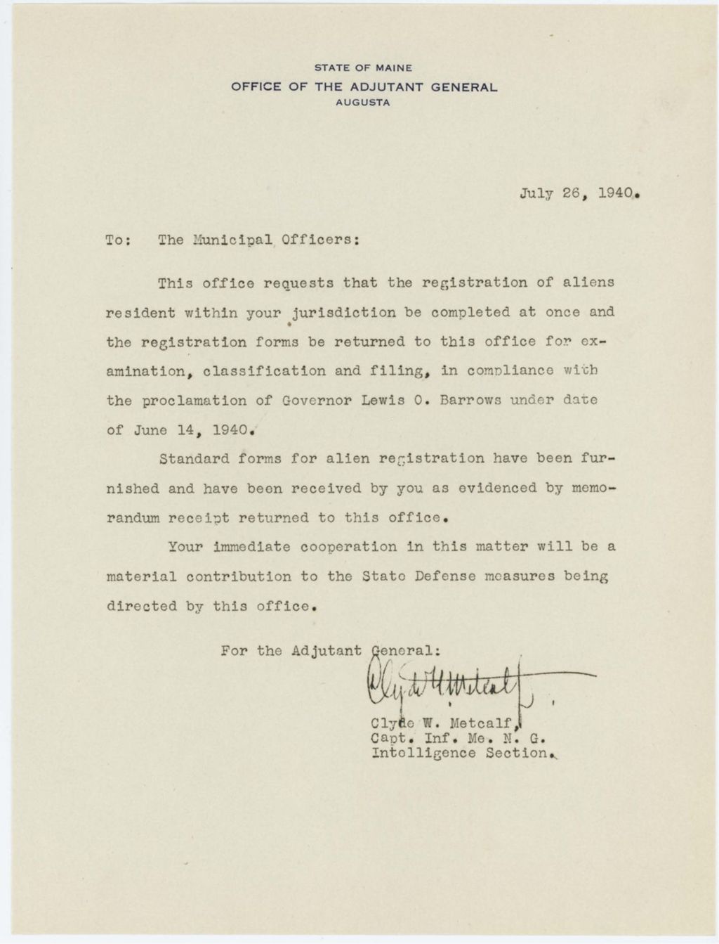 Miniature of Conclusion_of_registrations_letter_26_July_1940