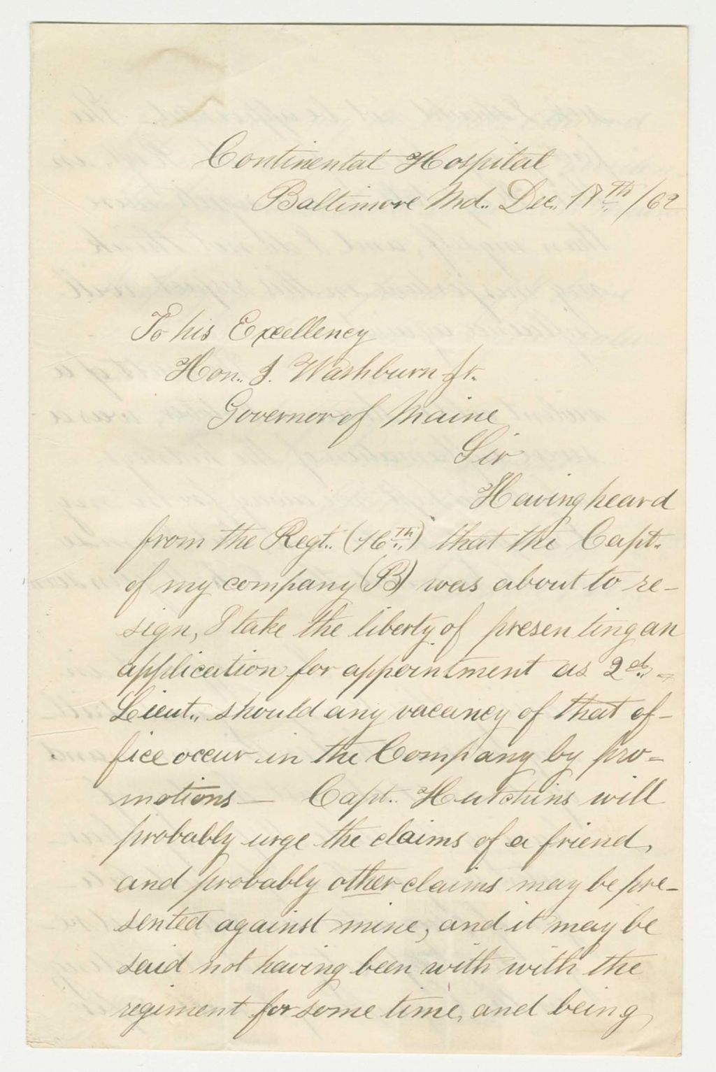 Miniature of Sergeant Allen Partridge solicits promotion to lieutenant