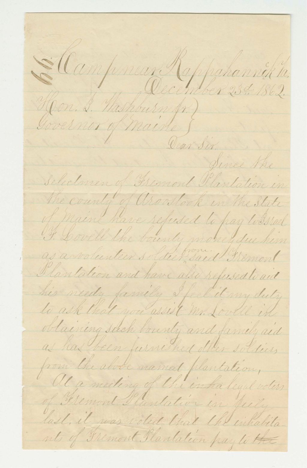 Miniature of Lieutenant Austin requests bounty aid on behalf of Israel Lovell