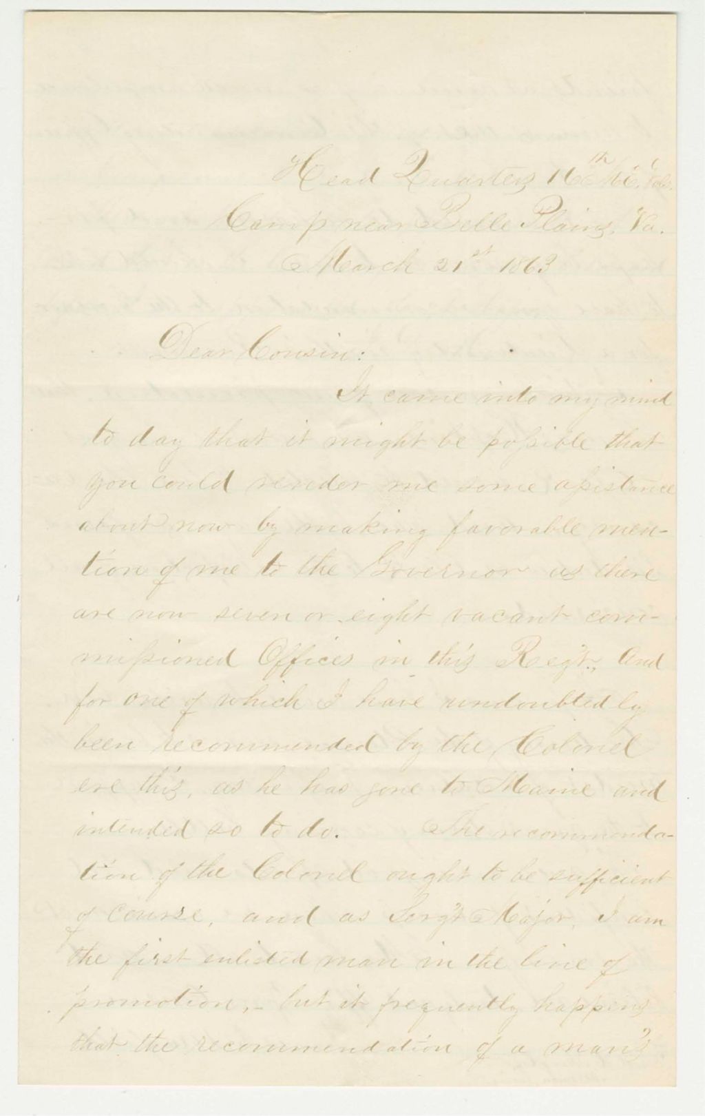 Miniature of James D. Maxfield requests promotion