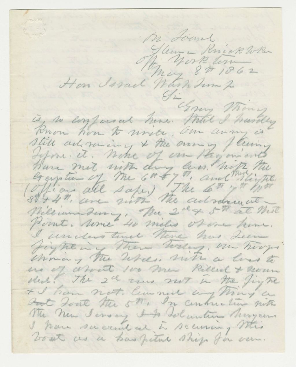 Miniature of Asa W. Wildes reports the confusion within various regiments and lack of supplies