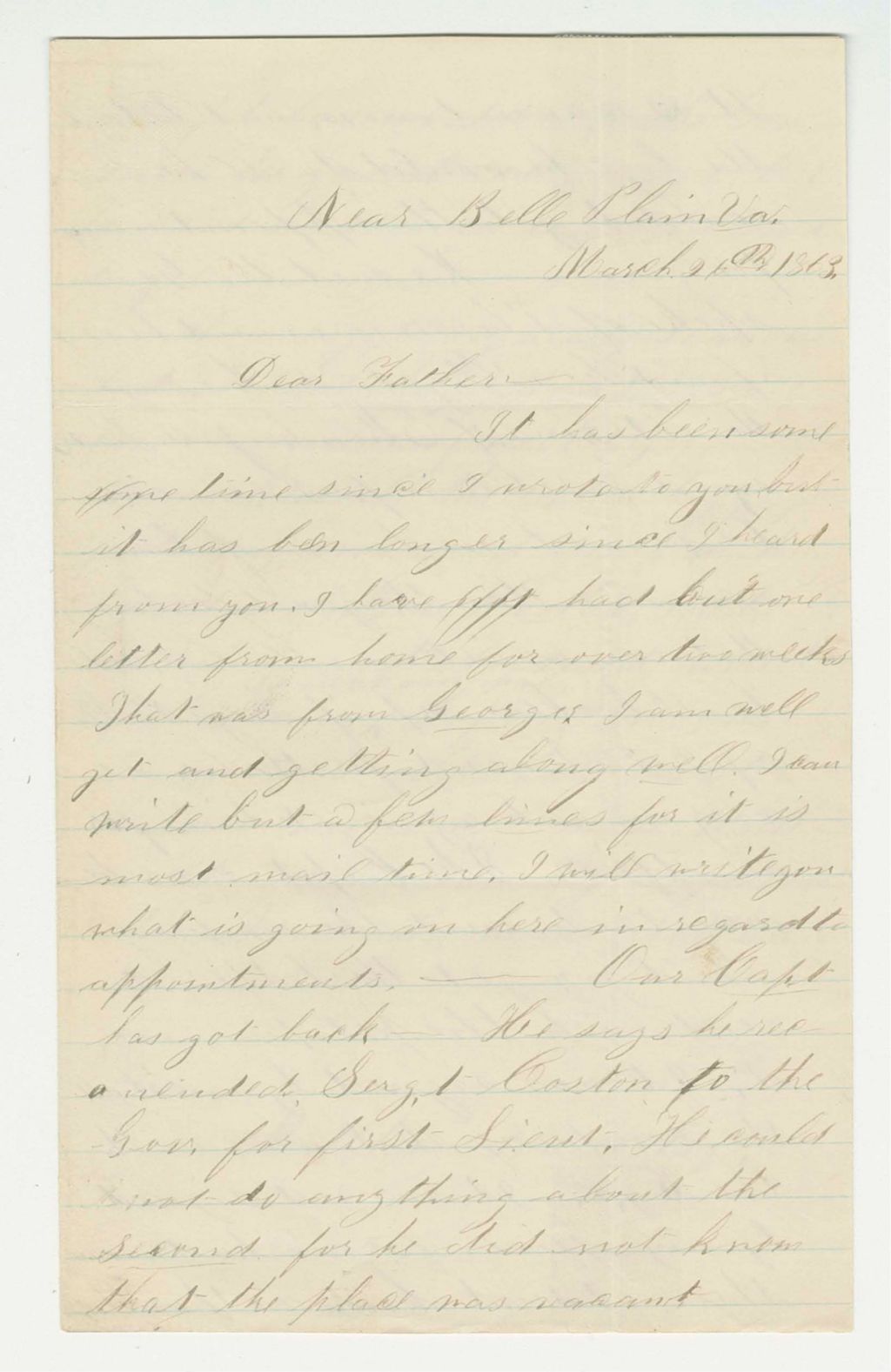 Miniature of Nathan Fowler writes to his father Matthew