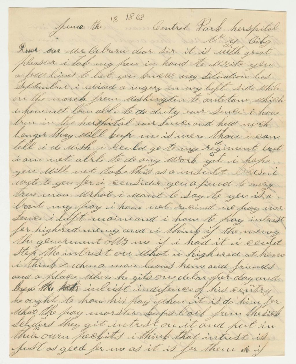 Miniature of Lewis G. Phelps inquires about his pay