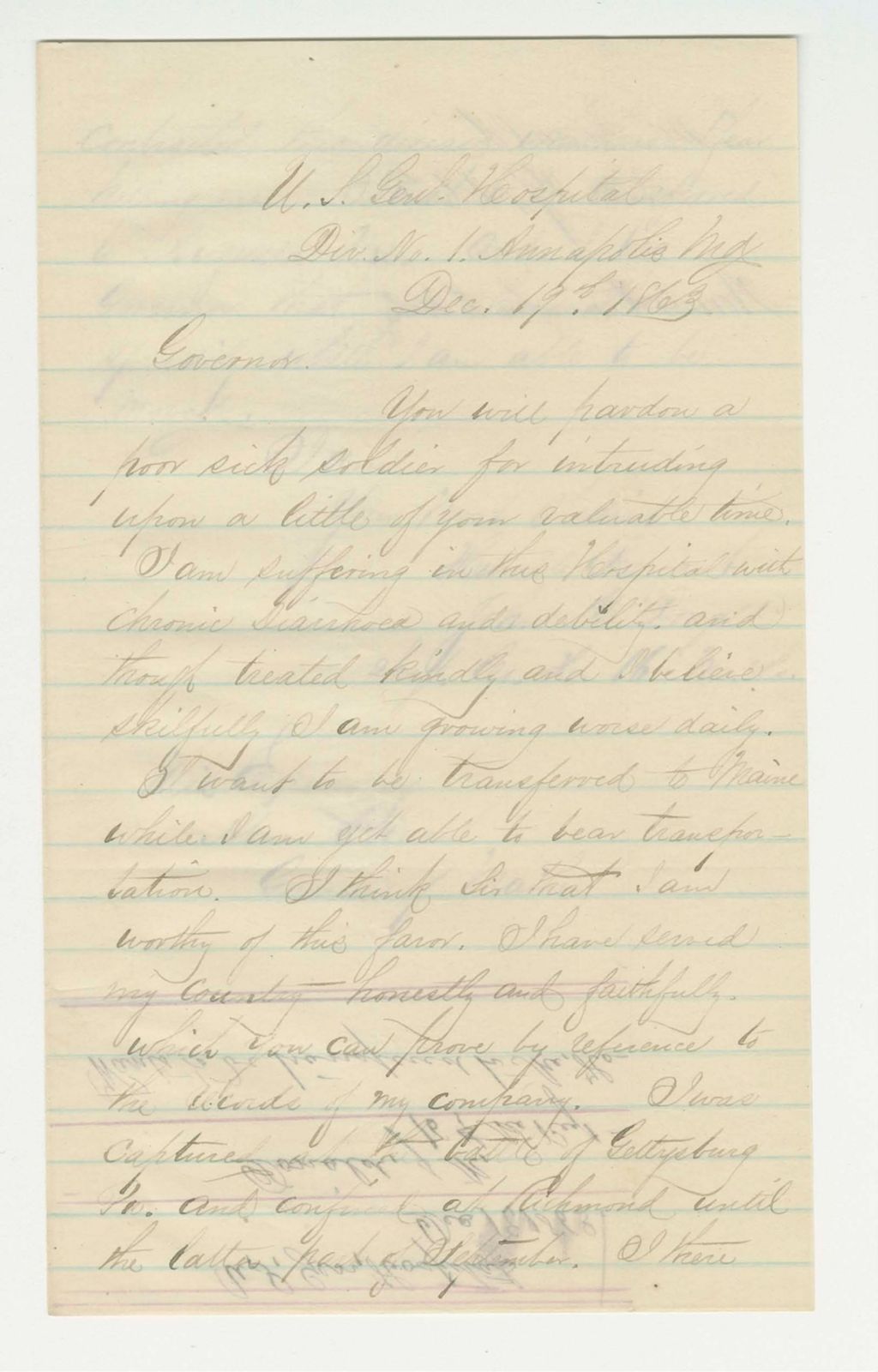 Miniature of Sergeant John McDonald requests transfer to a Maine hospital