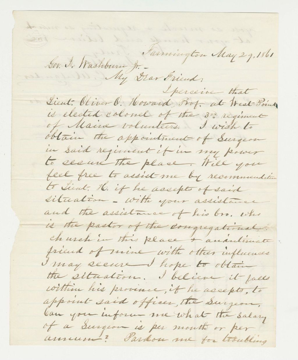 Miniature of Charles Alexander requests appointment as surgeon