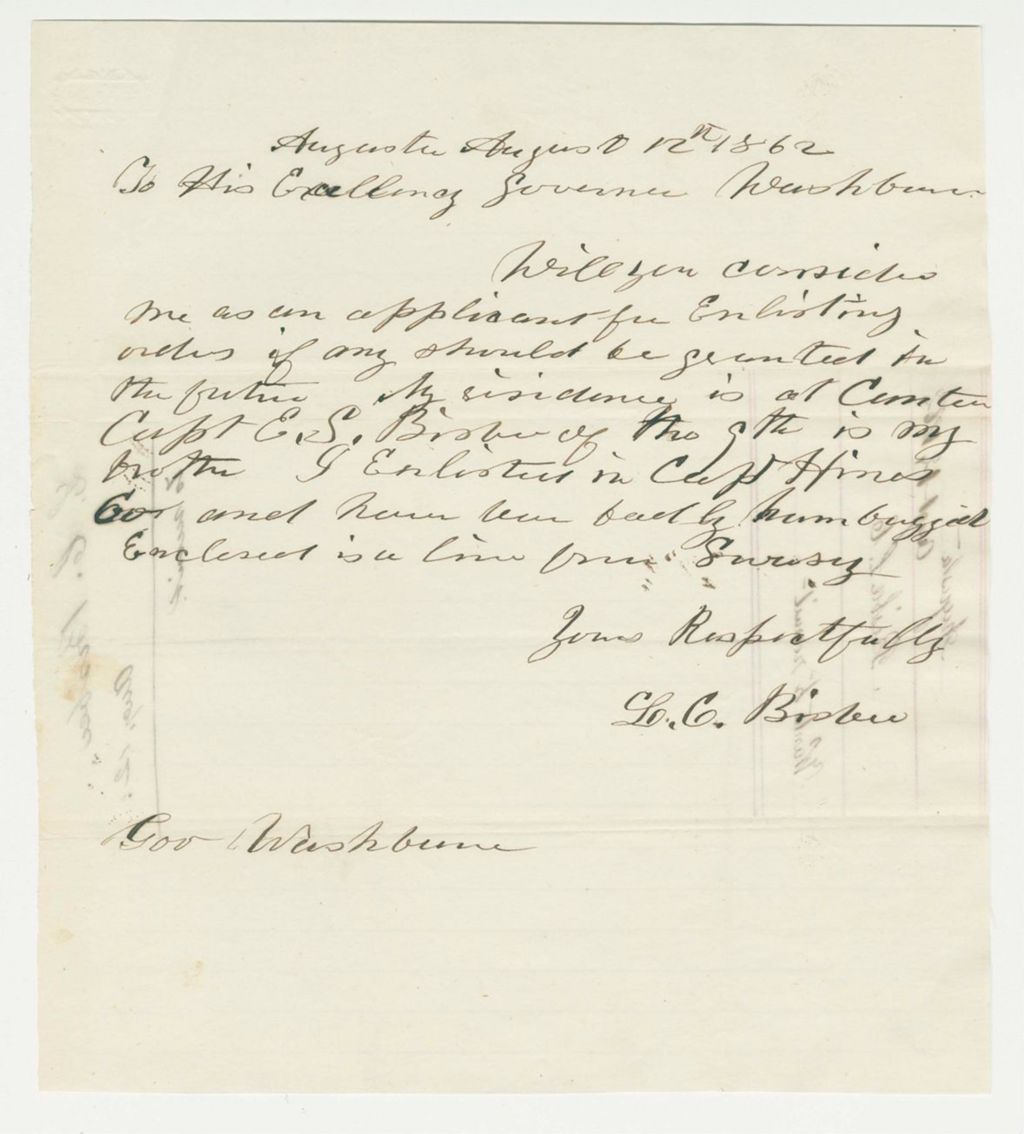 Miniature of L.C. Bisbee requests permission to recruit