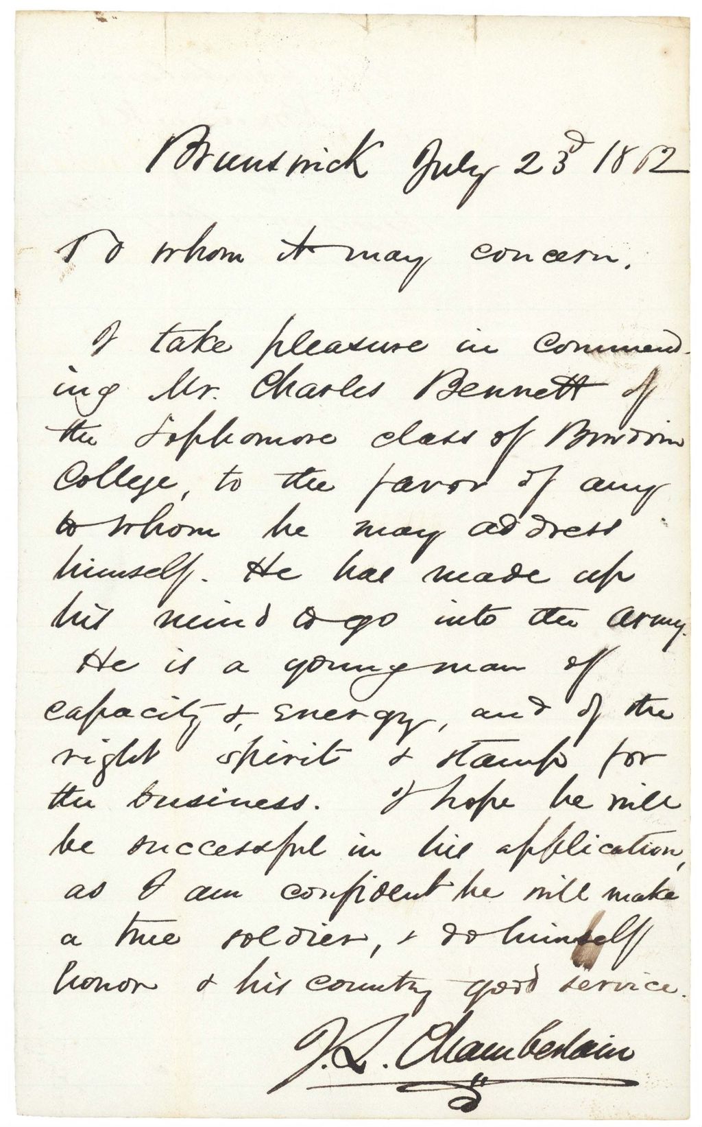 Miniature of Chamberlain recommends Charles Bennett