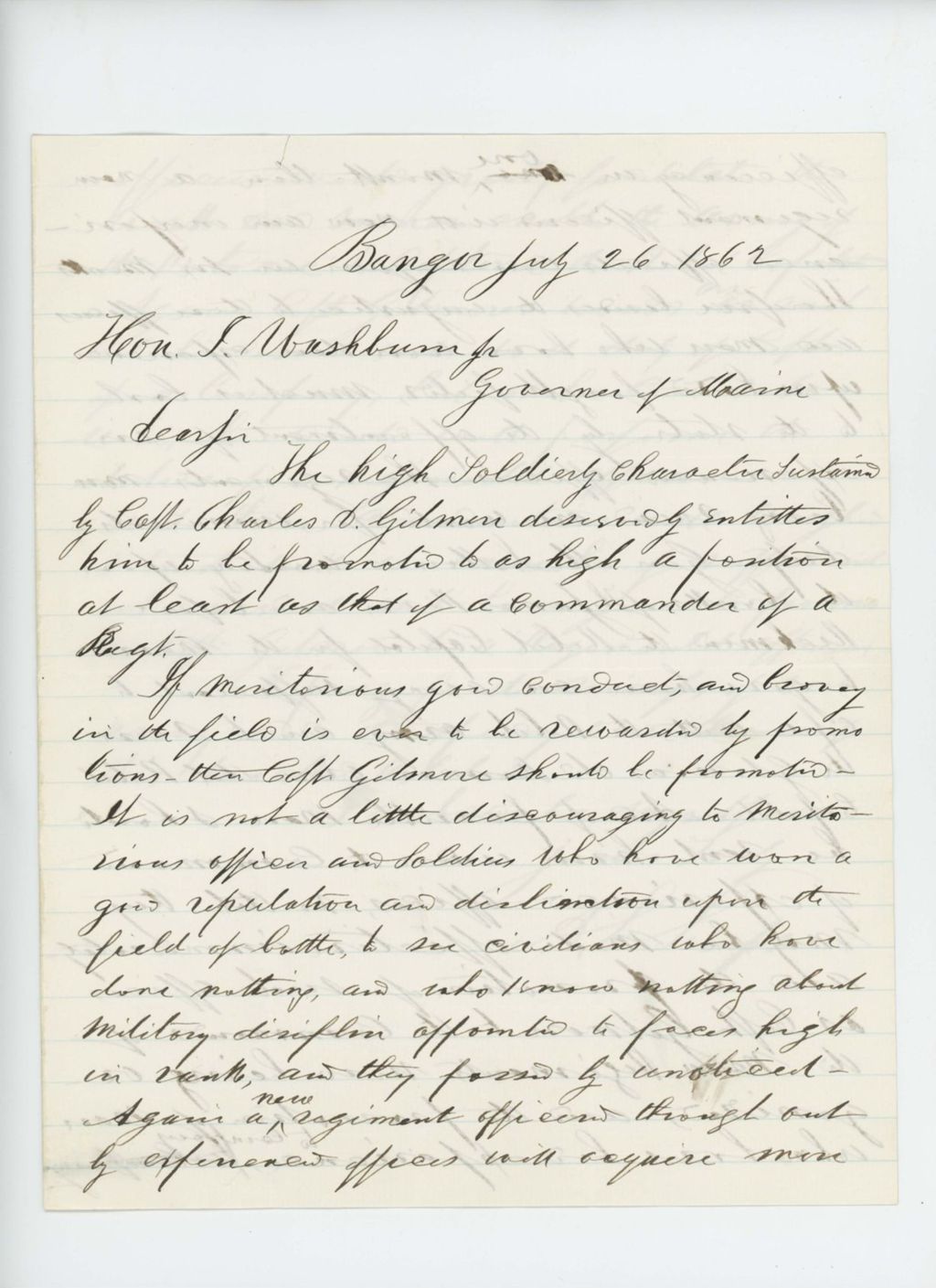 Miniature of Mr. A. Simpson recommends Charles Gilmore for promotion