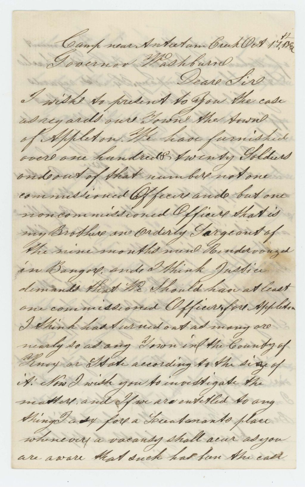 Miniature of Frederick A. Gushee applies for a promotion