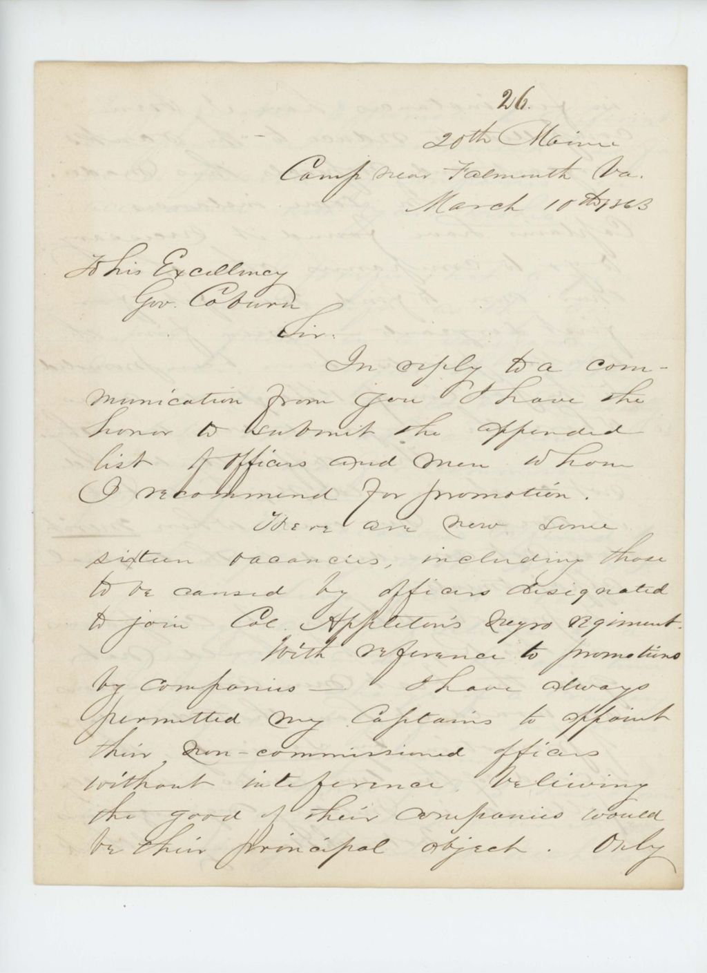 Miniature of Colonel Adelbert Ames recommends promotions
