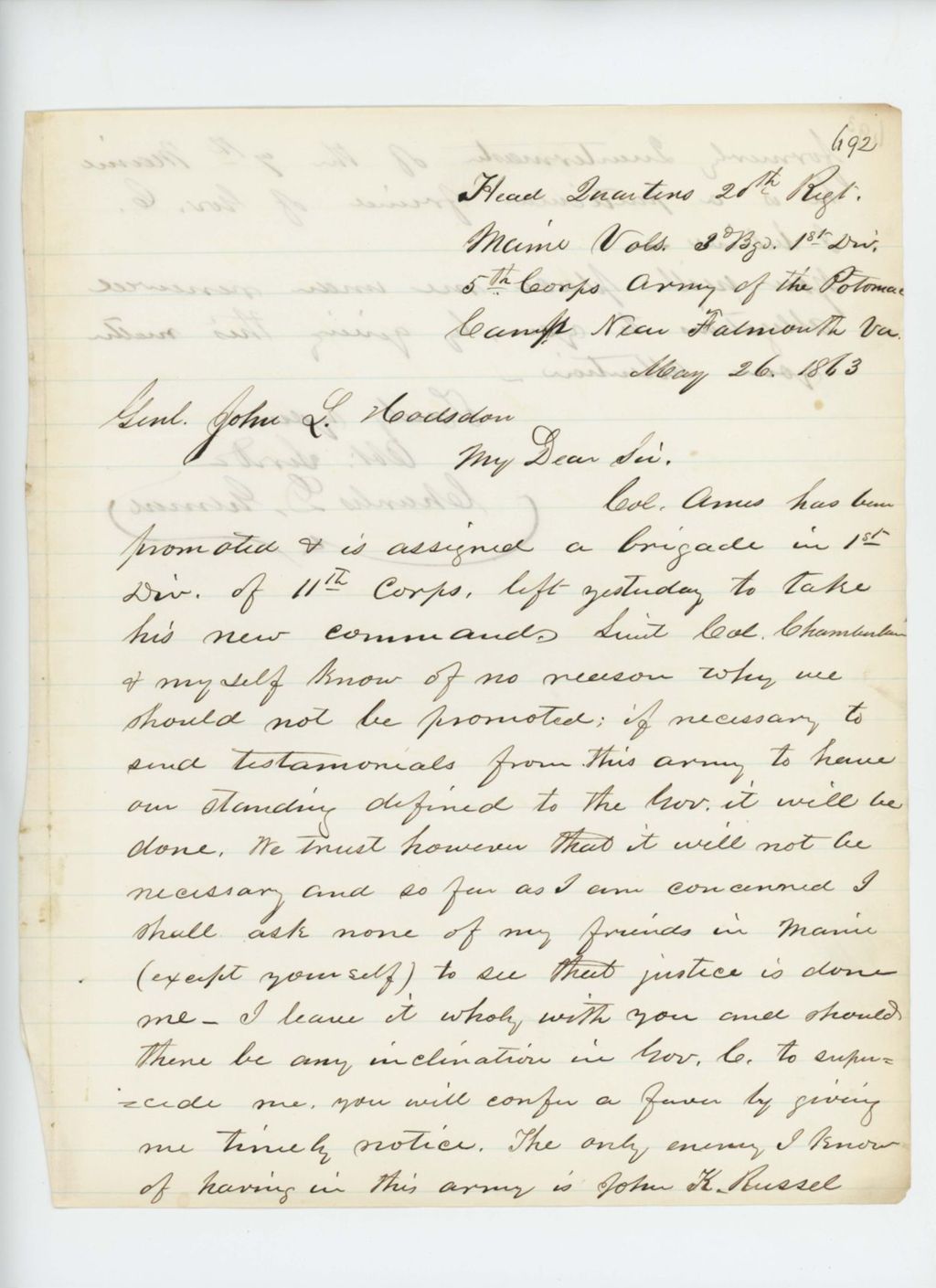 Miniature of Charles Gilmore requests a promotion for himself and Joshua Chamberlain