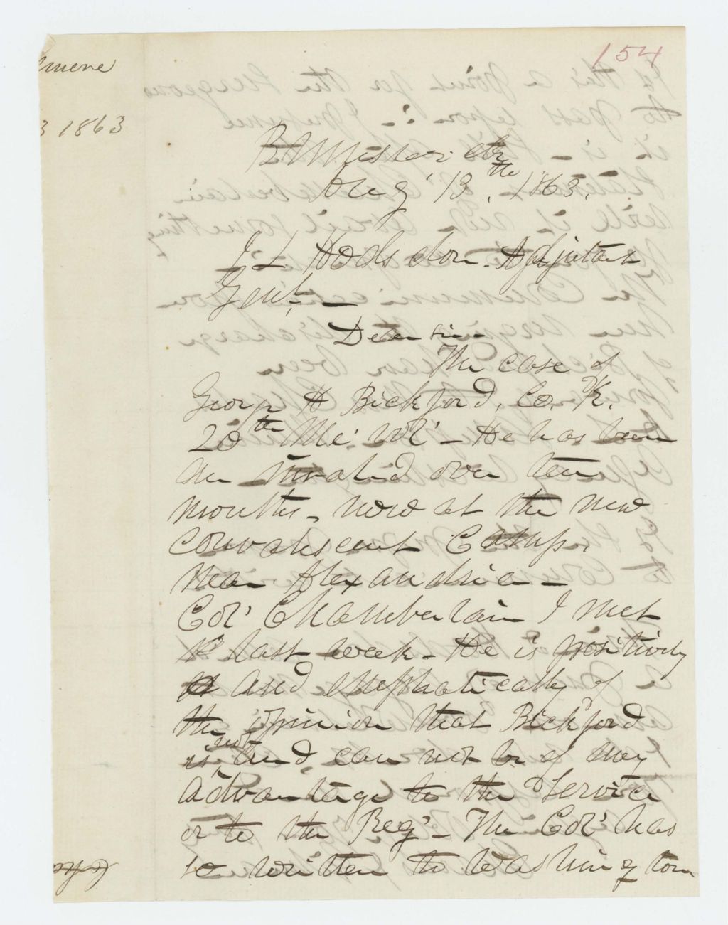 Miniature of Charles Gilman writes urging discharge of George H. Bickford