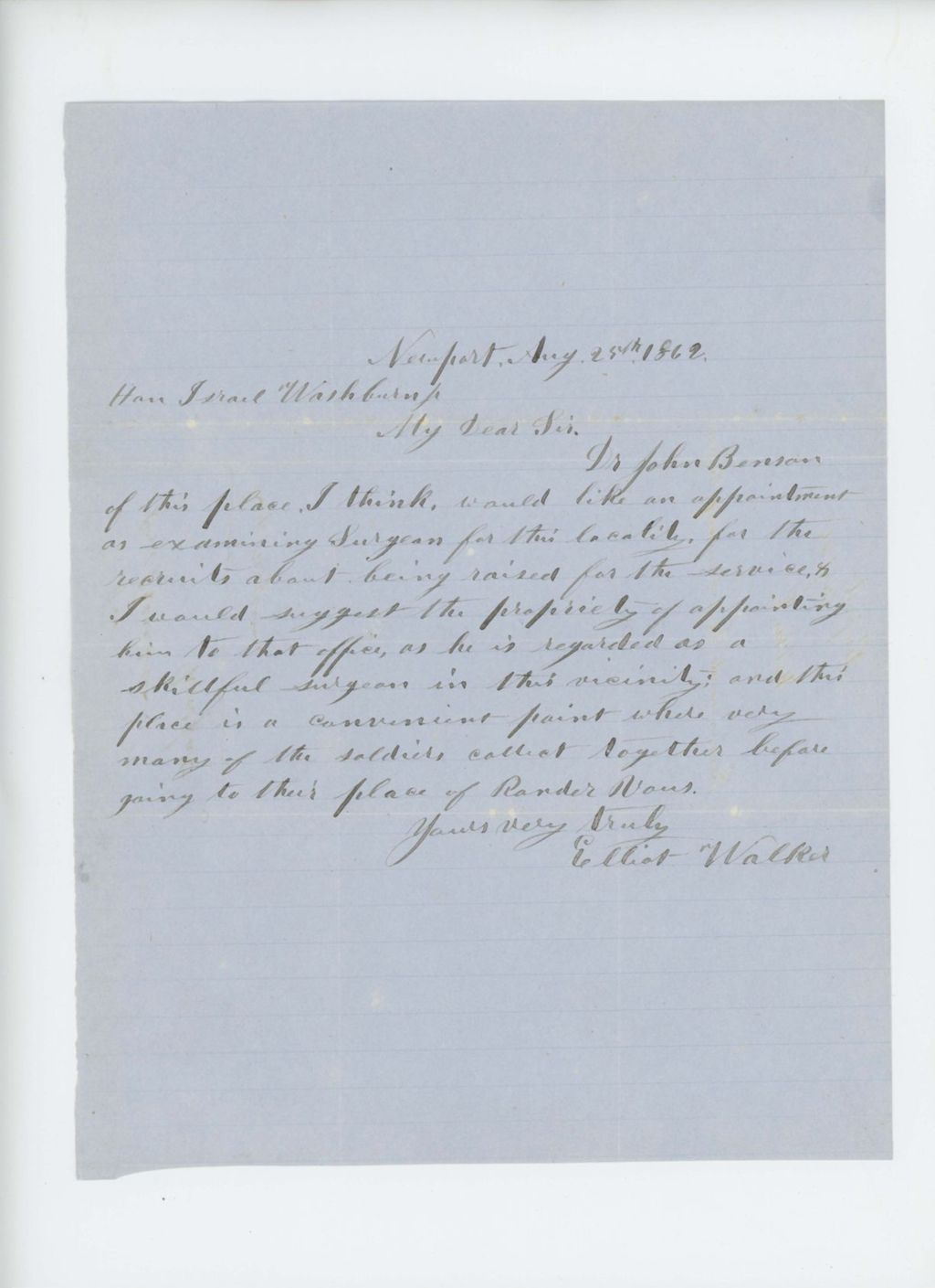 Miniature of Elliot Walker recommends Dr. John Benson for surgeon