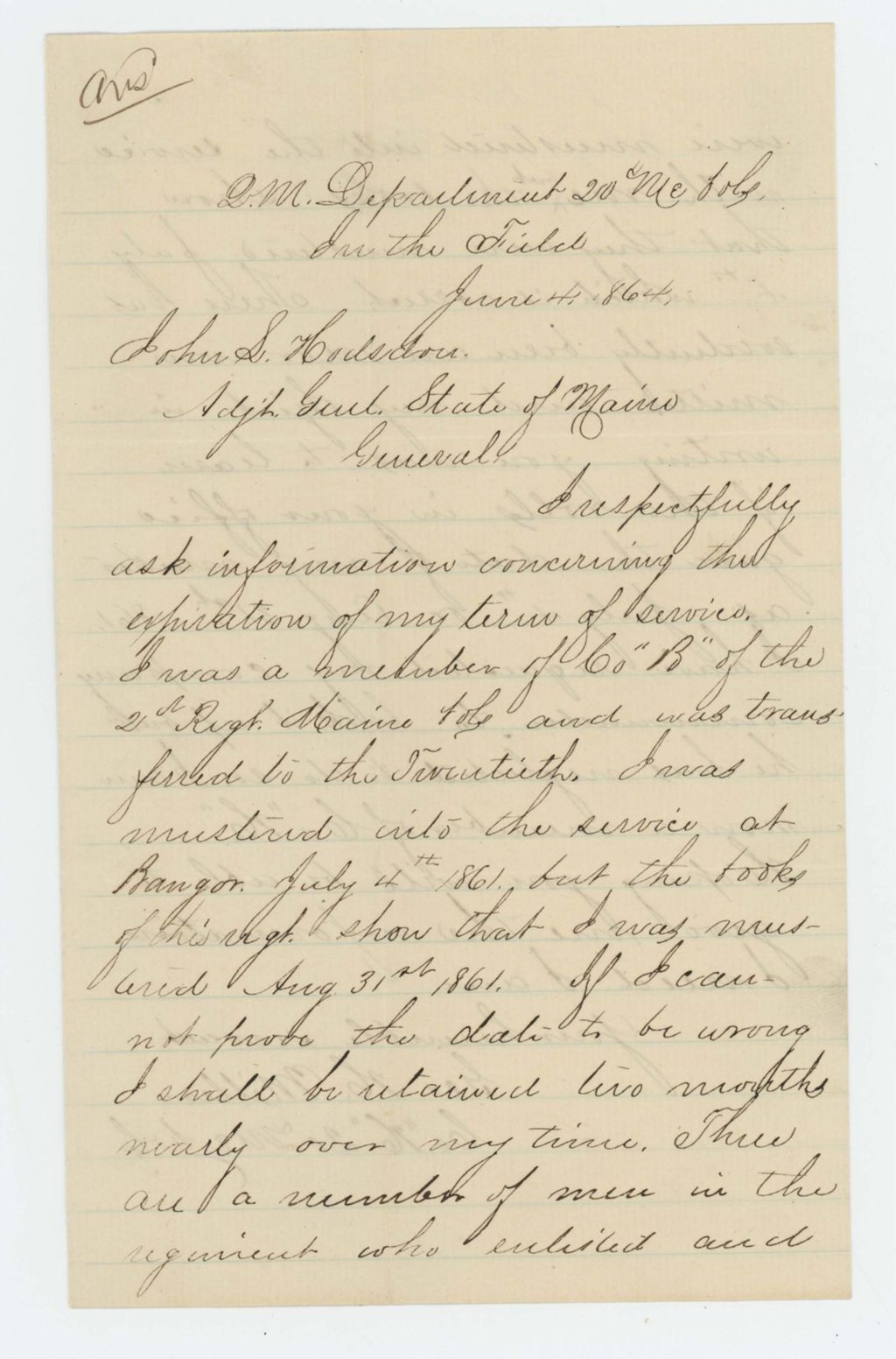Miniature of Quartermaster George H. Miller requests information about his term of service