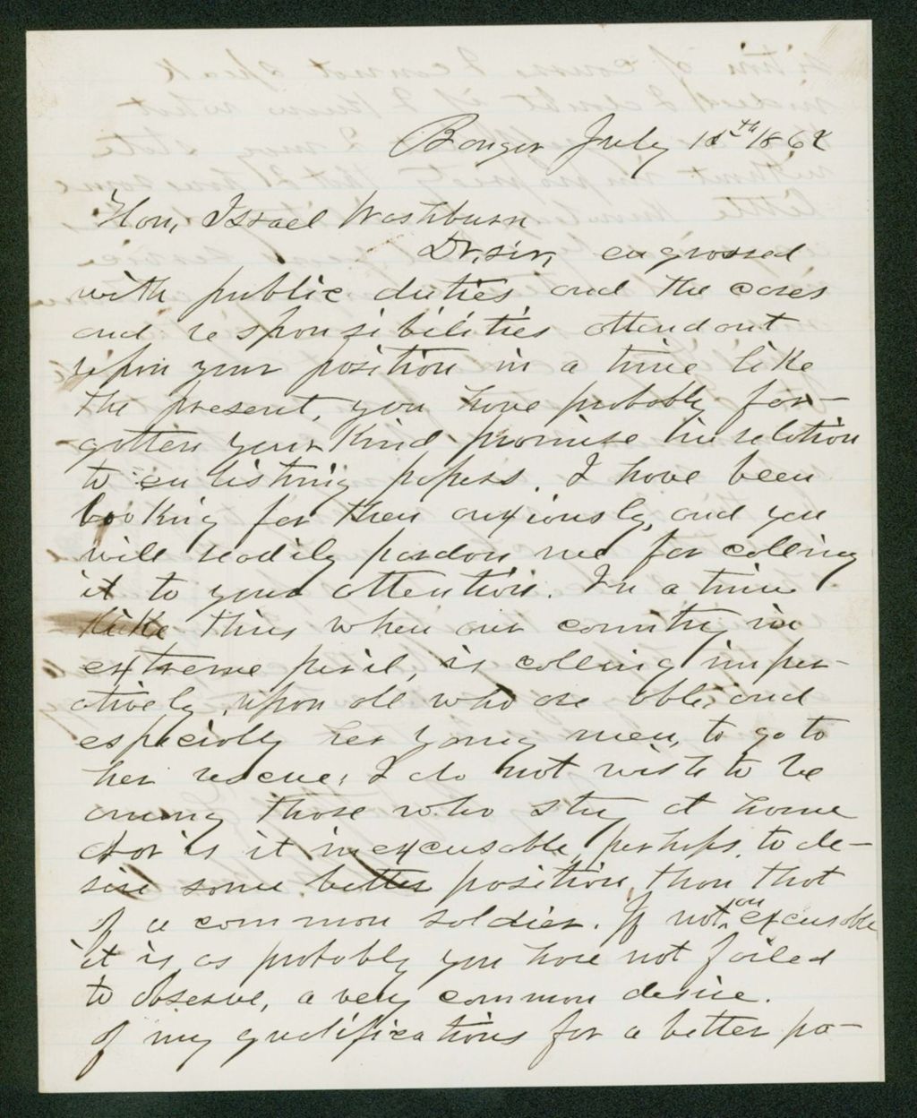 Miniature of Samuel W. Knowles applies for a commission