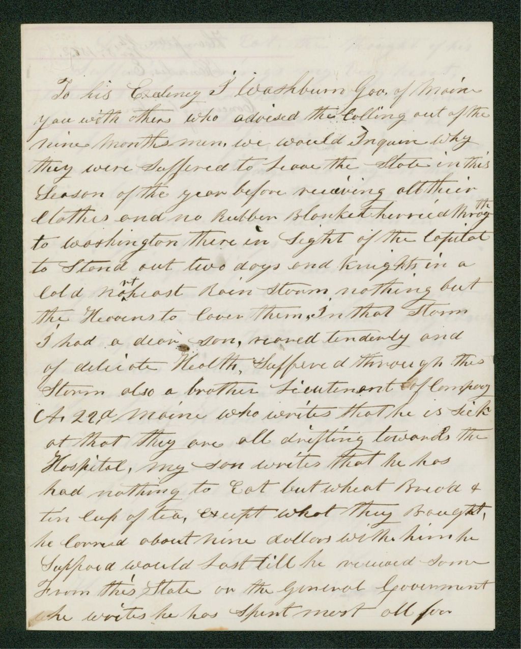 Miniature of Elkanah Knowles protests the lack of supplies for his son and other soldiers