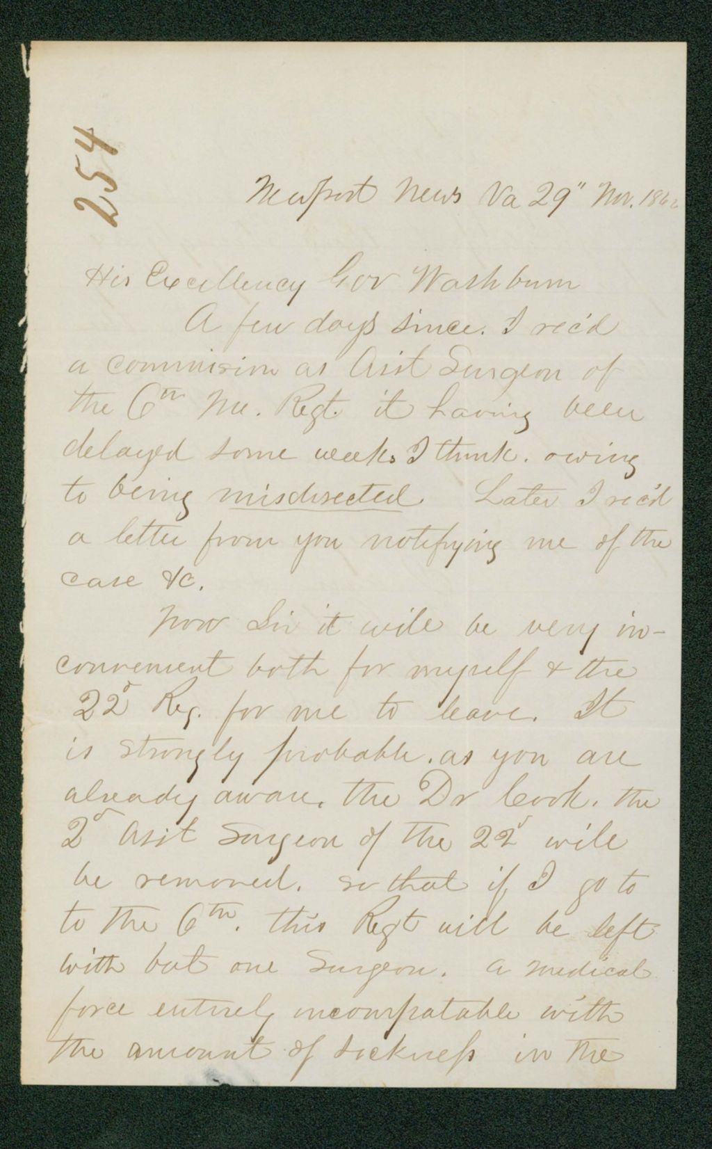 Miniature of Jason Huckins declines his commission in the 6th Regiment and requests one in the 22nd Regiment