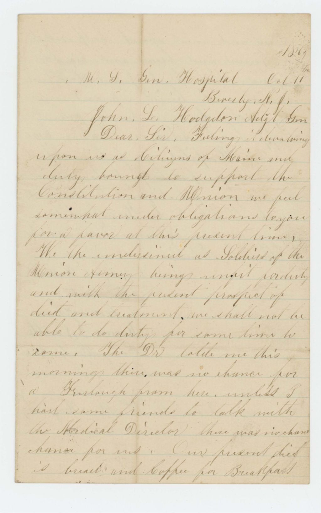 Miniature of Albert Haskell and others complain about poor conditions at US General Hospital in Beverly, New Jersey