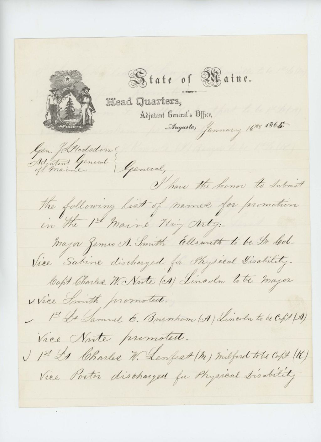 Miniature of Colonel Russell B. Shepherd forwards recommendations for promotions